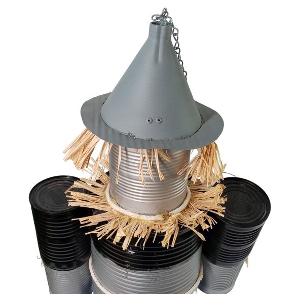 Vintage Tin Man Scarecrow Sculpture Wizard Of Oz Folk Art Recycled Robot - Picture 13 of 14